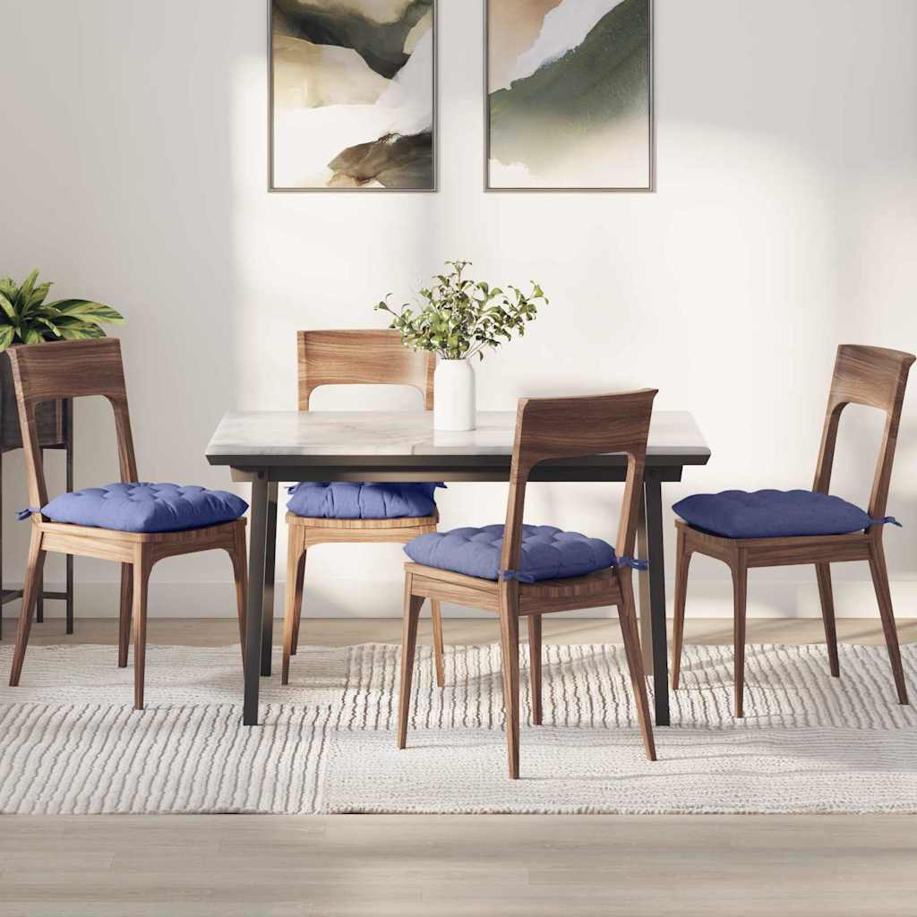 Sitzkissen 4 pcs Jeans blau 40 x 40 x 6 cm Stoff