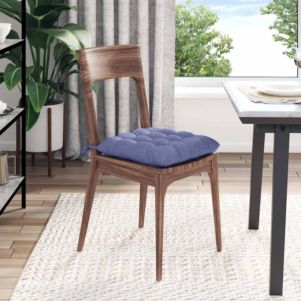 Sitzkissen 4 pcs Jeans blau 40 x 40 x 6 cm Stoff