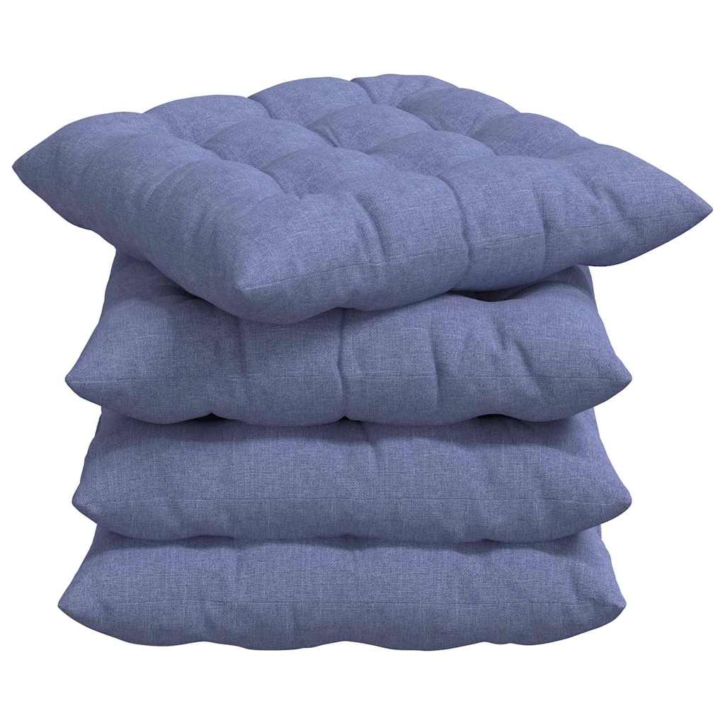 Sitzkissen 4 pcs Jeans blau 40 x 40 x 6 cm Stoff