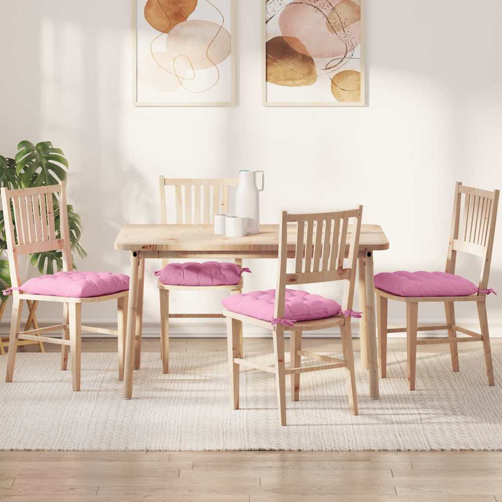 Sitzkissen 4 pcs Rosa 40 x 40 x 6 cm Stoff