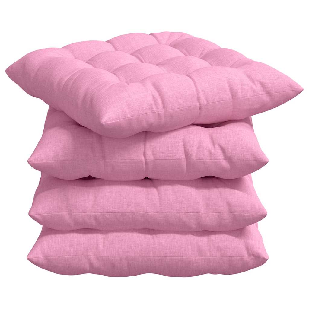 Sitzkissen 4 pcs Rosa 40 x 40 x 6 cm Stoff