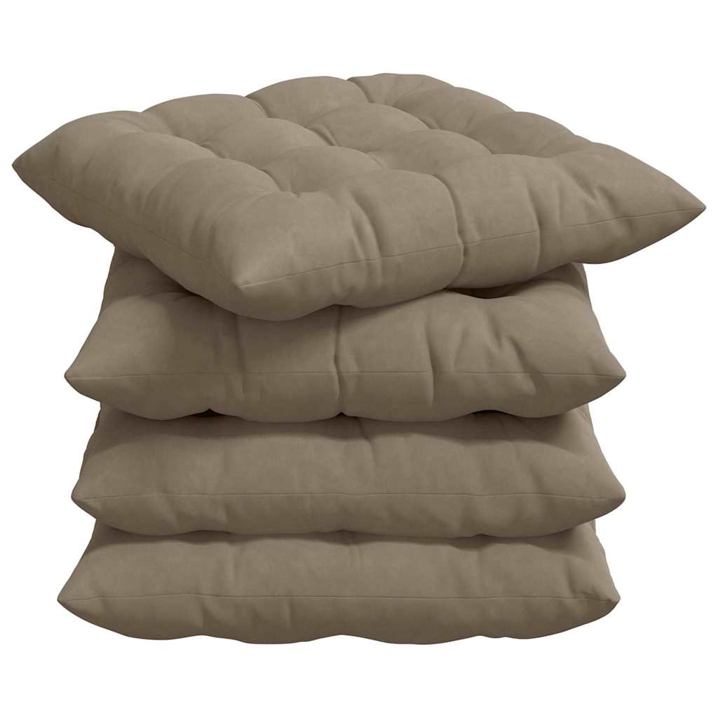 Sitzkissen 4 Stück Taupe 40 x 40 x 6 cm Mikrofaser