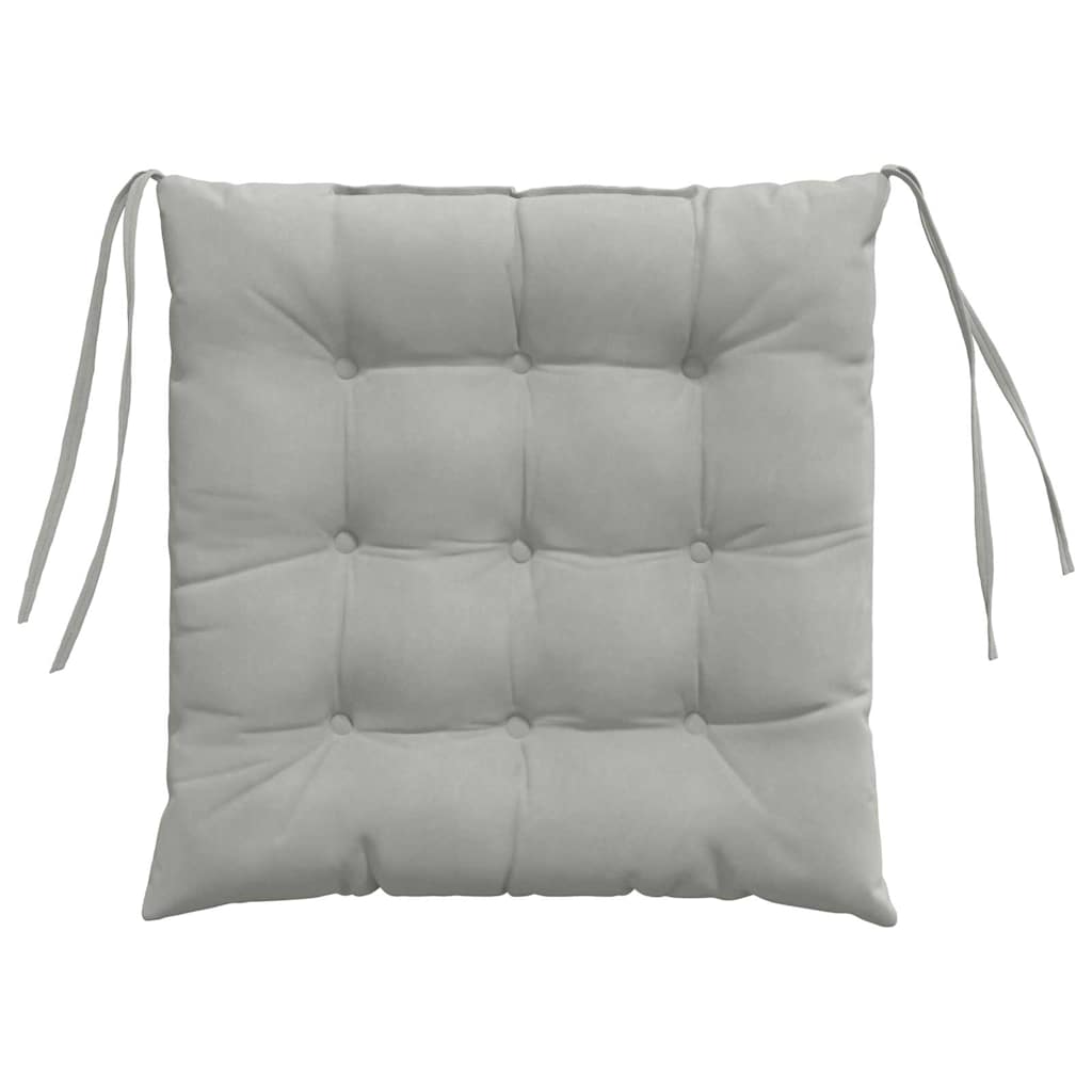 Sitzkissen 4 pcs Hellgrau 40 x 40 x 6 cm Mikrofaser
