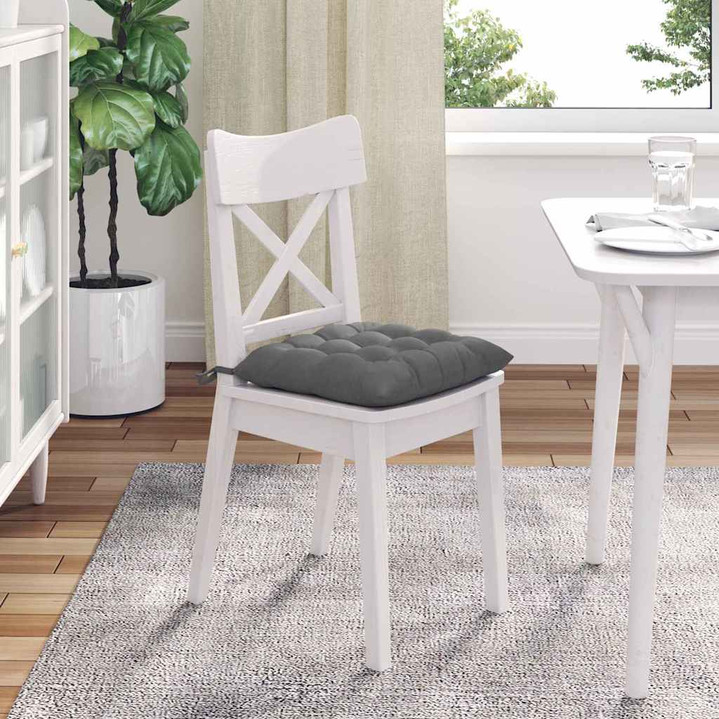 Sitzkissen 4 pcs Dunkelgrau 40 x 40 x 6 cm Mikrofaser