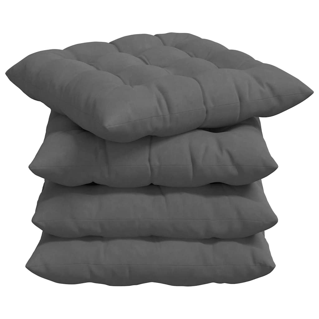 Sitzkissen 4 pcs Dunkelgrau 40 x 40 x 6 cm Mikrofaser