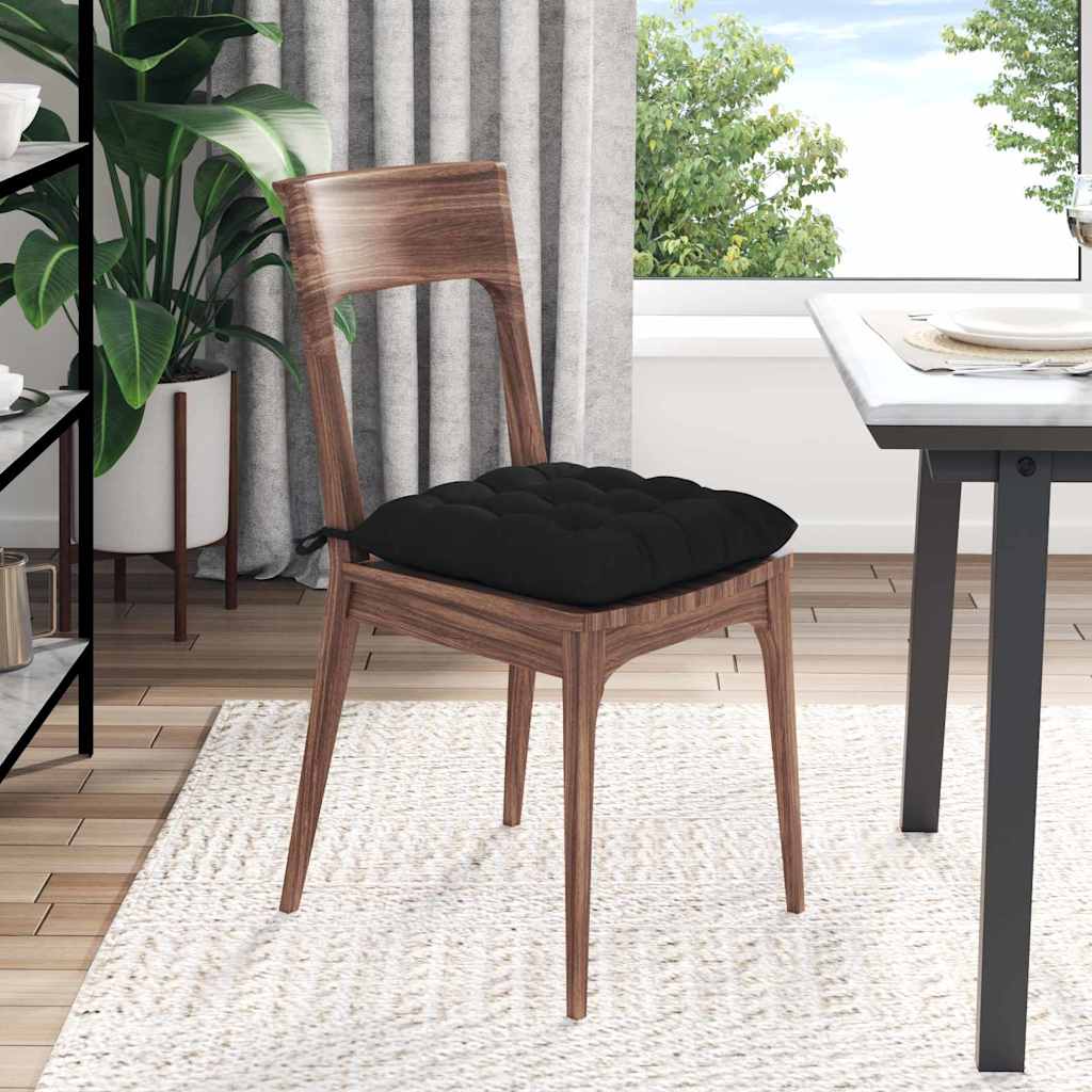 Sitzkissen 4 pcs Schwarz 40 x 40 x 6 cm Mikrofaser