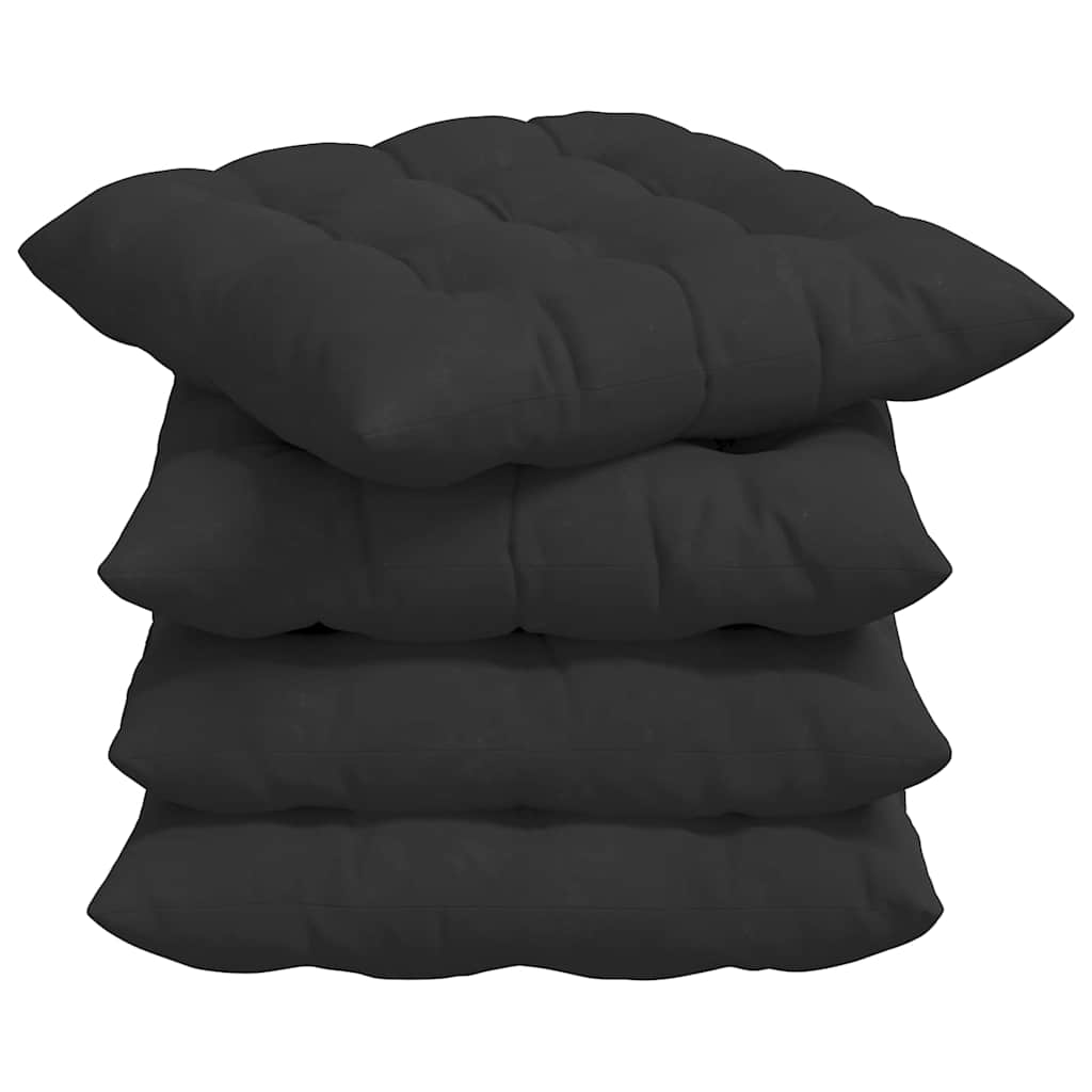 Sitzkissen 4 pcs Schwarz 40 x 40 x 6 cm Mikrofaser