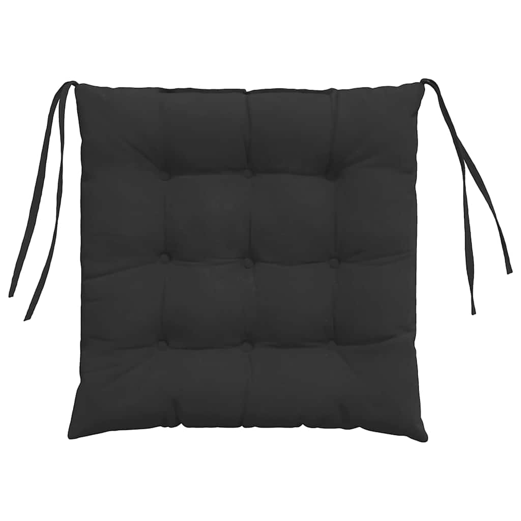 Sitzkissen 4 pcs Schwarz 40 x 40 x 6 cm Mikrofaser