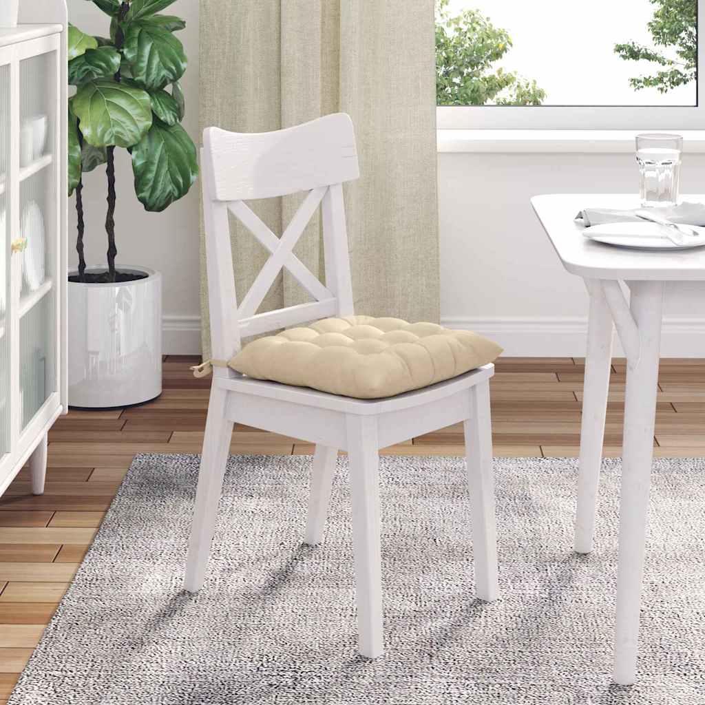 Sitzkissen 4 pcs Creme 40 x 40 x 6 cm Mikrofaser