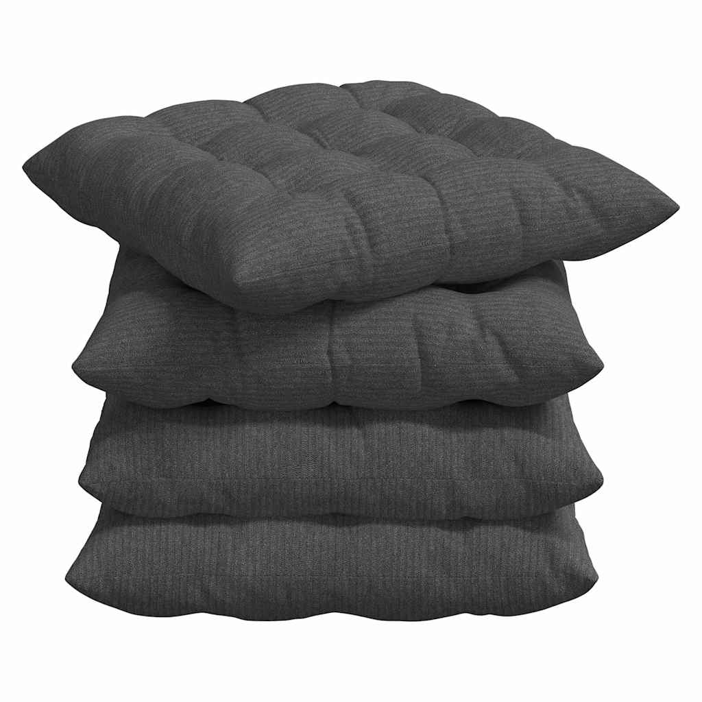 Sitzkissen 4 pcs Dunkelgrau 40 x 40 x 6 cm Cordstoff