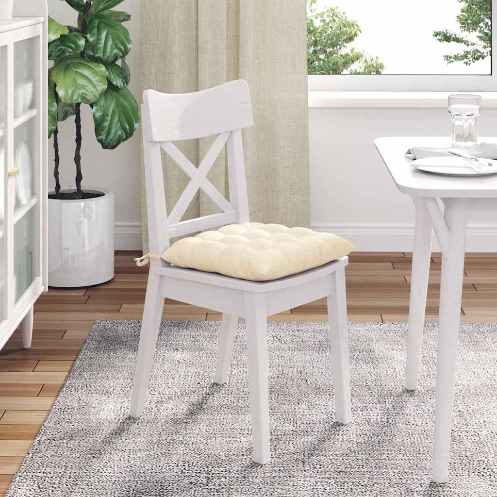 Sitzkissen 4 pcs Creme 40 x 40 x 6 cm Cordstoff