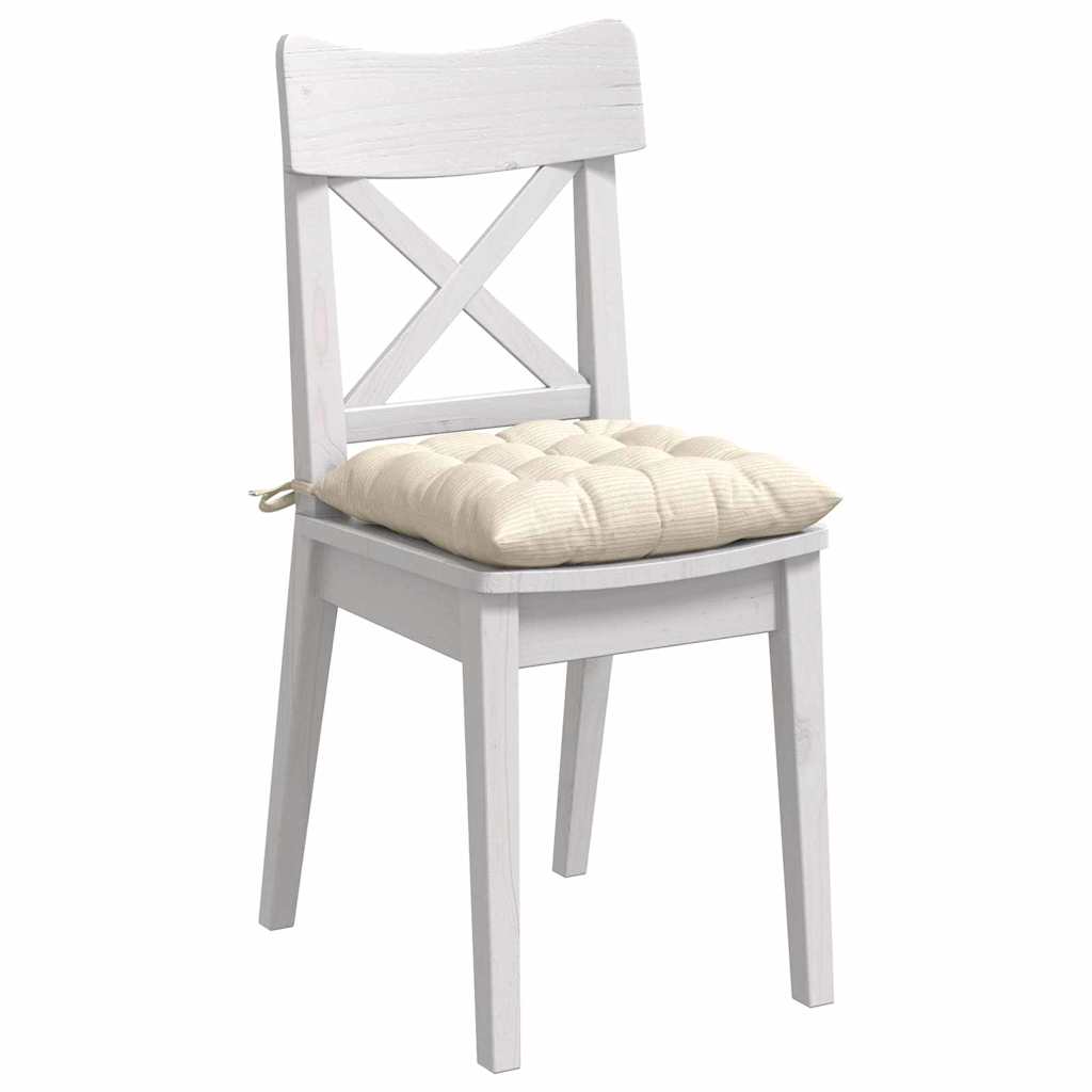 Sitzkissen 4 pcs Creme 40 x 40 x 6 cm Cordstoff