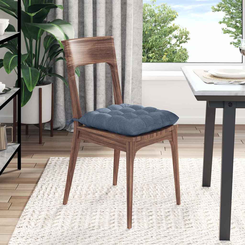 Sitzkissen 4 pcs Blau 40 x 40 x 6 cm Cordstoff