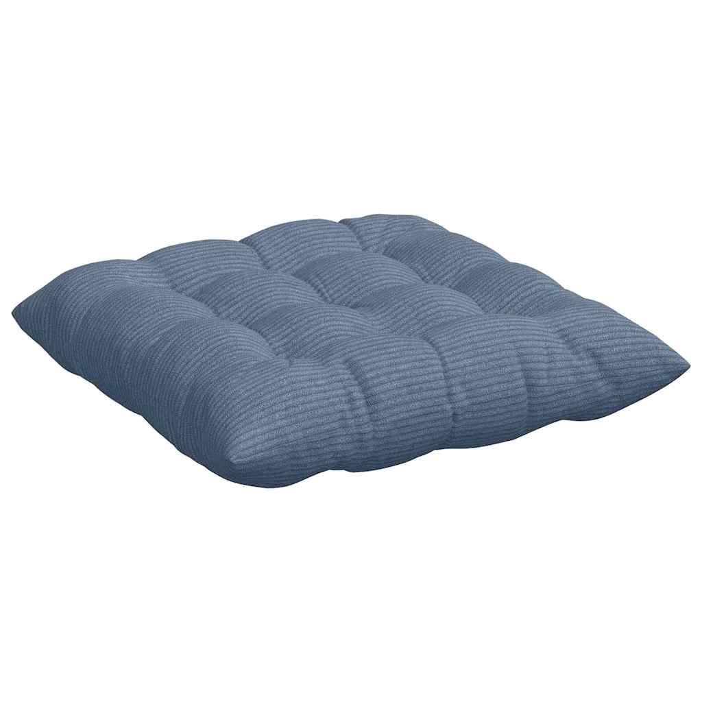 Sitzkissen 4 pcs Blau 40 x 40 x 6 cm Cordstoff