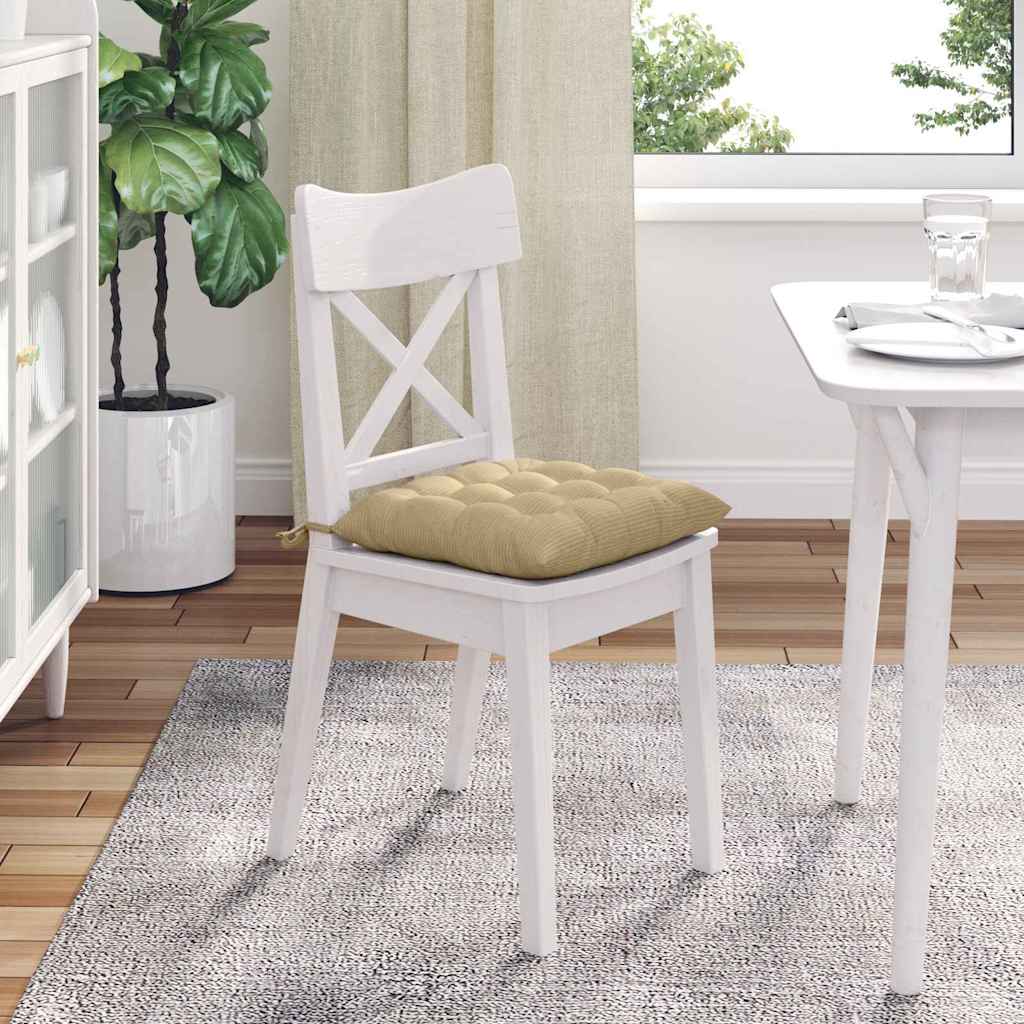 Sitzkissen 4 pcs Grau-Grün 40 x 40 x 6 cm Cordstoff