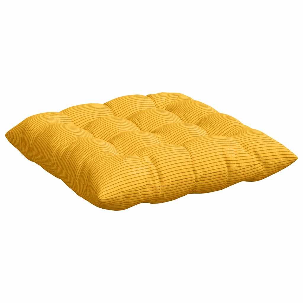 Sitzkissen 4 pcs Helles Gelb 40 x 40 x 6 cm Cordstoff