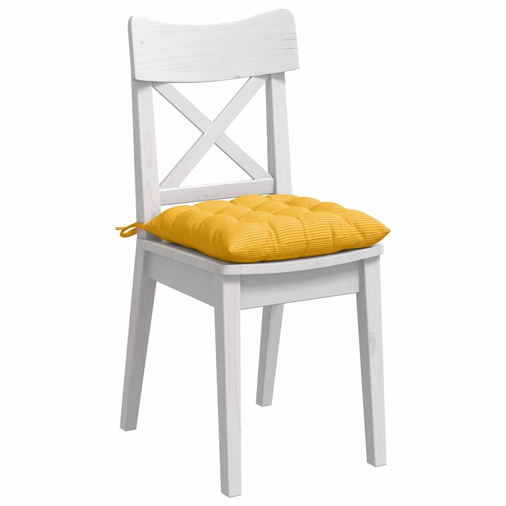 Sitzkissen 4 pcs Helles Gelb 40 x 40 x 6 cm Cordstoff