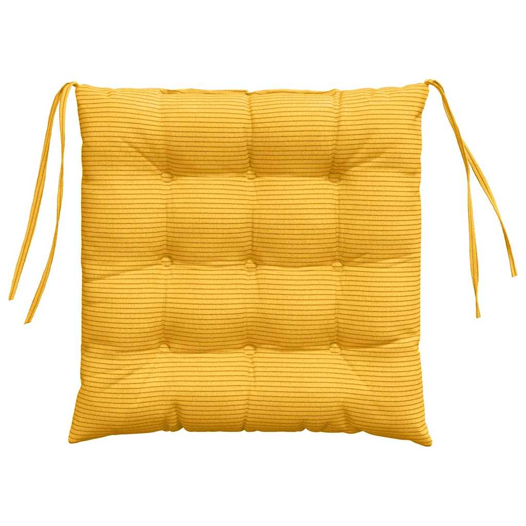 Sitzkissen 4 pcs Helles Gelb 40 x 40 x 6 cm Cordstoff