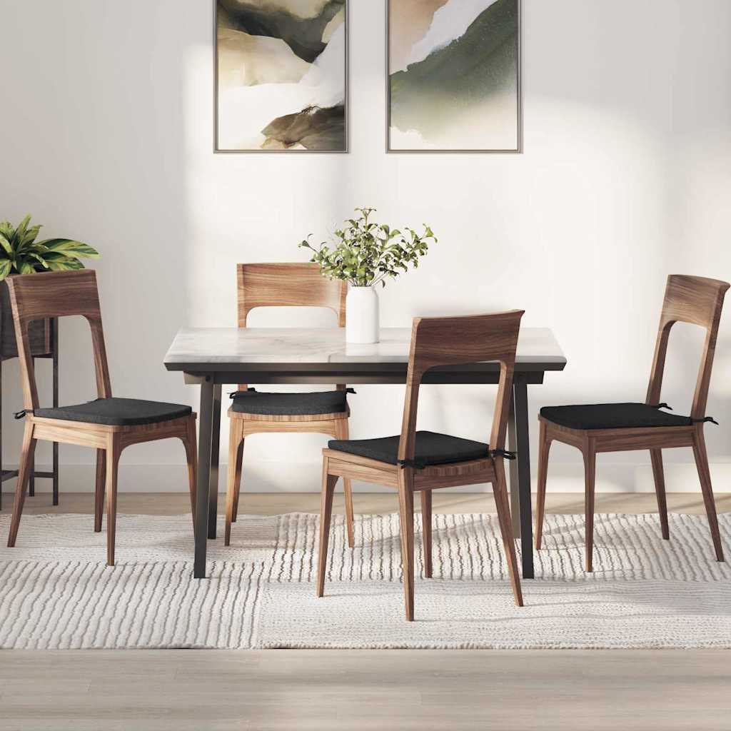 Sitzkissen 4 pcs Schwarz 40 x 40 x 3 cm Stoff
