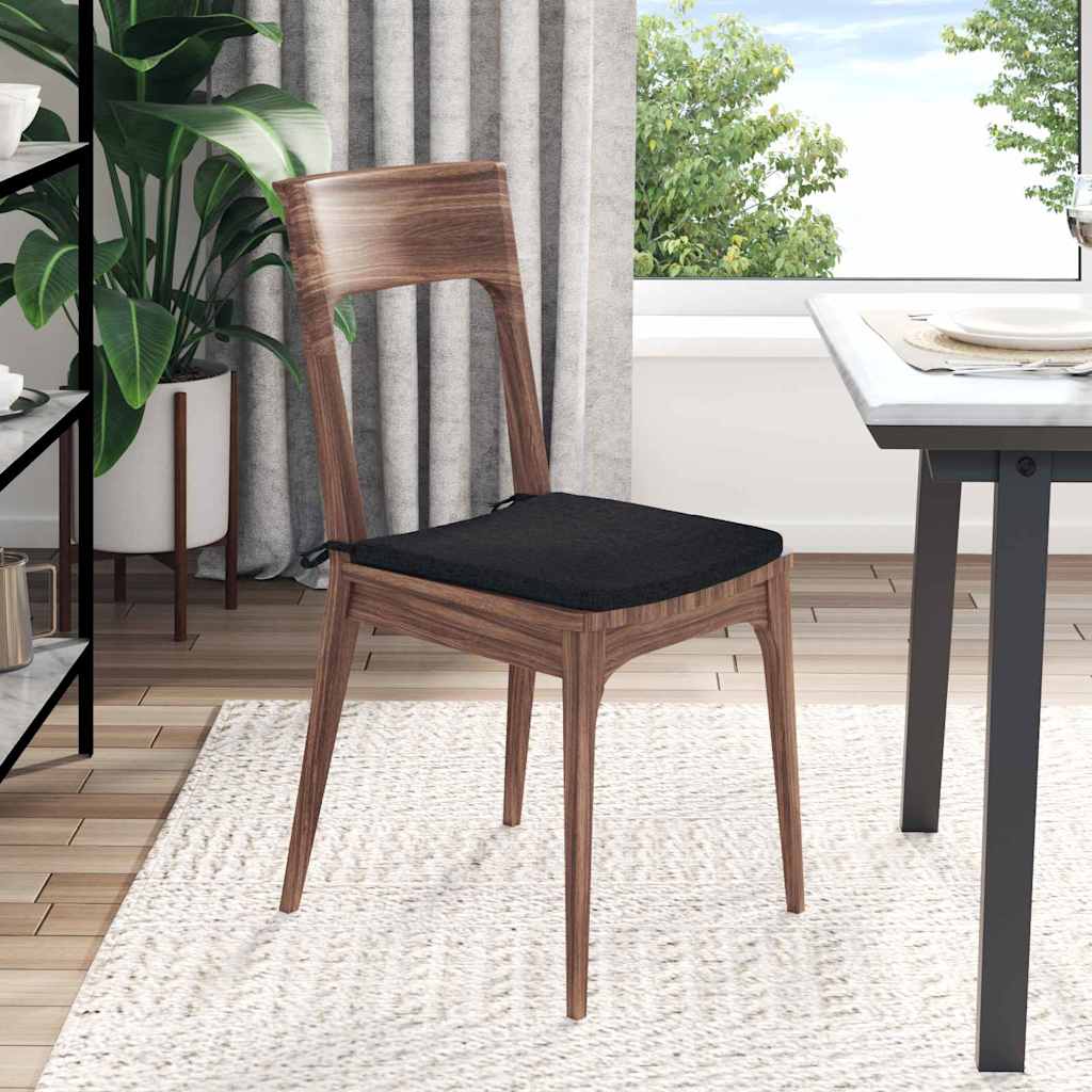 Sitzkissen 4 pcs Schwarz 40 x 40 x 3 cm Stoff