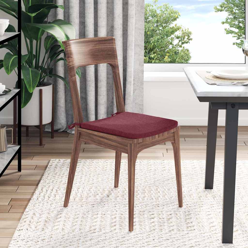 Sitzkissen 4 pcs Weinrot 40 x 40 x 3 cm Stoff
