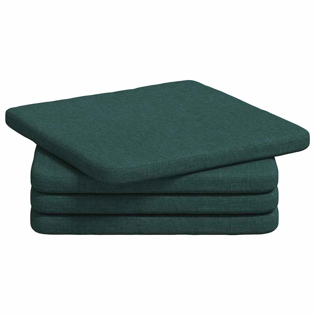 Sitzkissen 4 pcs Dunkelgrün 40 x 40 x 3 cm Stoff