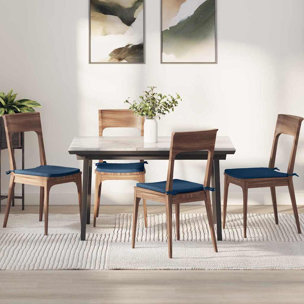 Sitzkissen 4 pcs Blau 40 x 40 x 3 cm Stoff