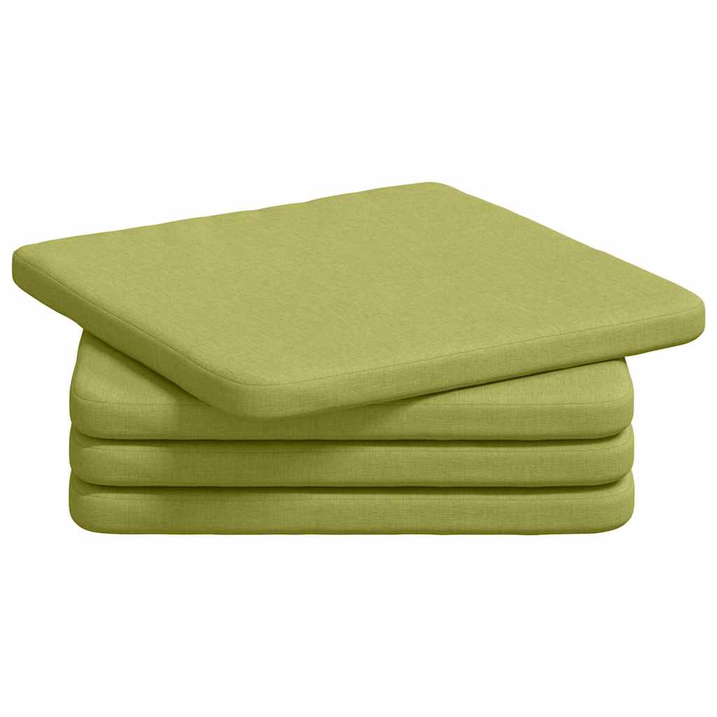 Sitzkissen 4 Stück Hellgrün 40 x 40 x 3 cm Stoff
