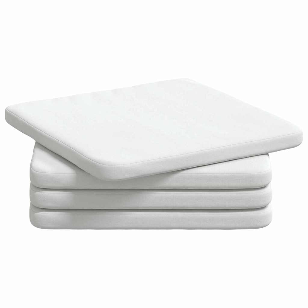 Sitzkissen 4 Stück Weiß 40 x 40 x 3 cm Stoff