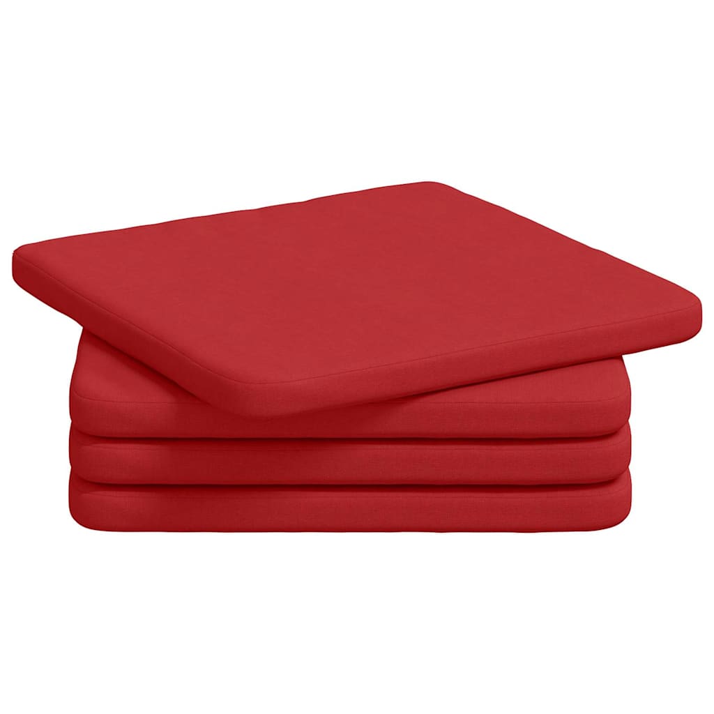 Sitzkissen 4 pcs Rot 40 x 40 x 3 cm Stoff