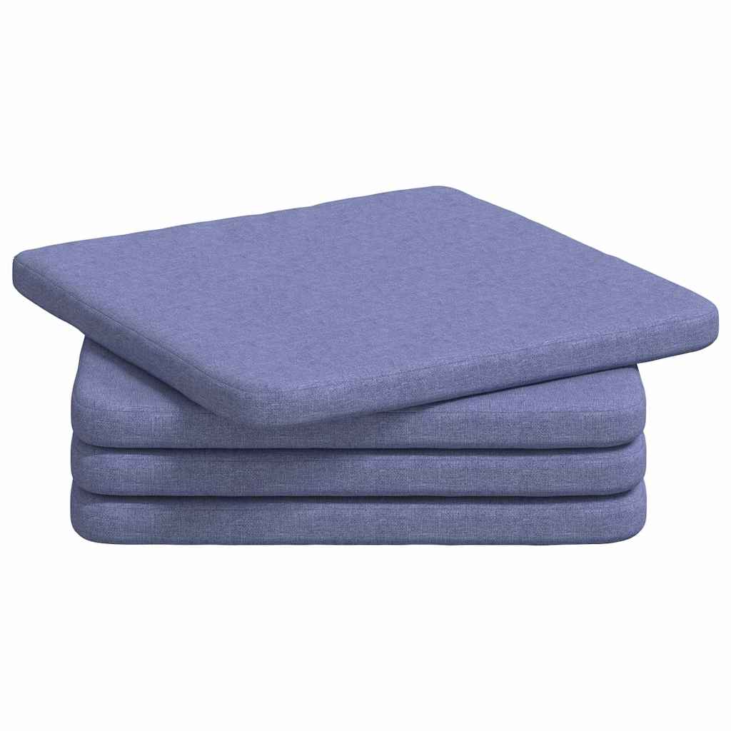 Sitzkissen 4 pcs Jeans blau 40 x 40 x 3 cm Stoff