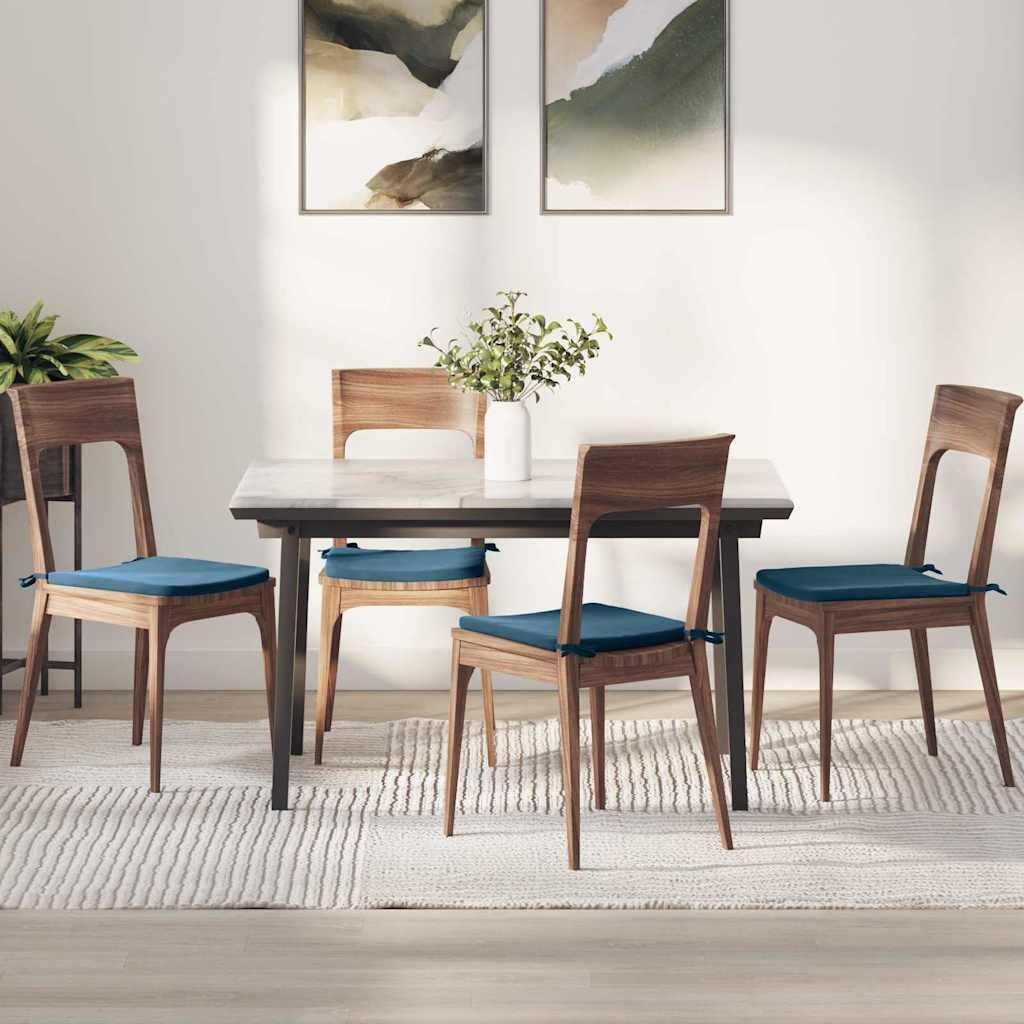 Sitzkissen 4 pcs Blau 40 x 40 x 3 cm Samt