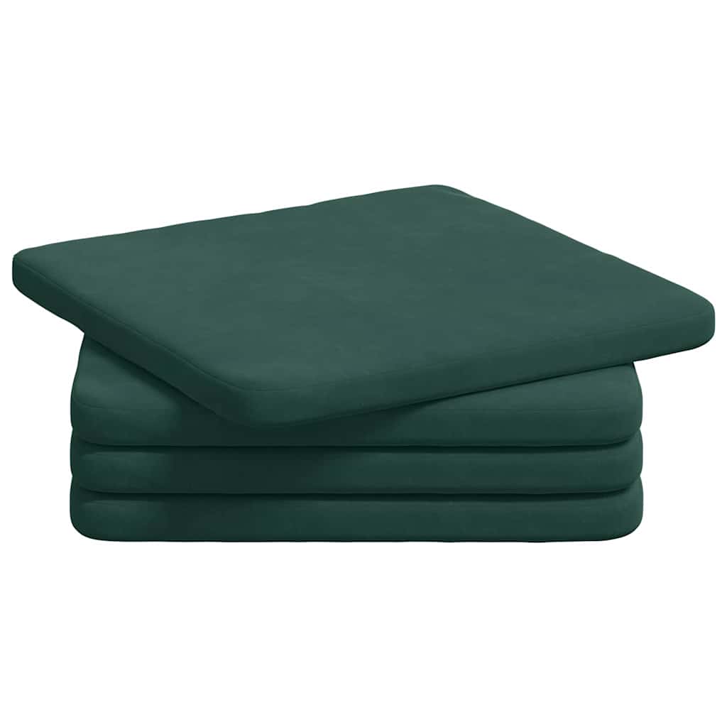Sitzkissen 4 pcs Dunkelgrün 40 x 40 x 3 cm Samt