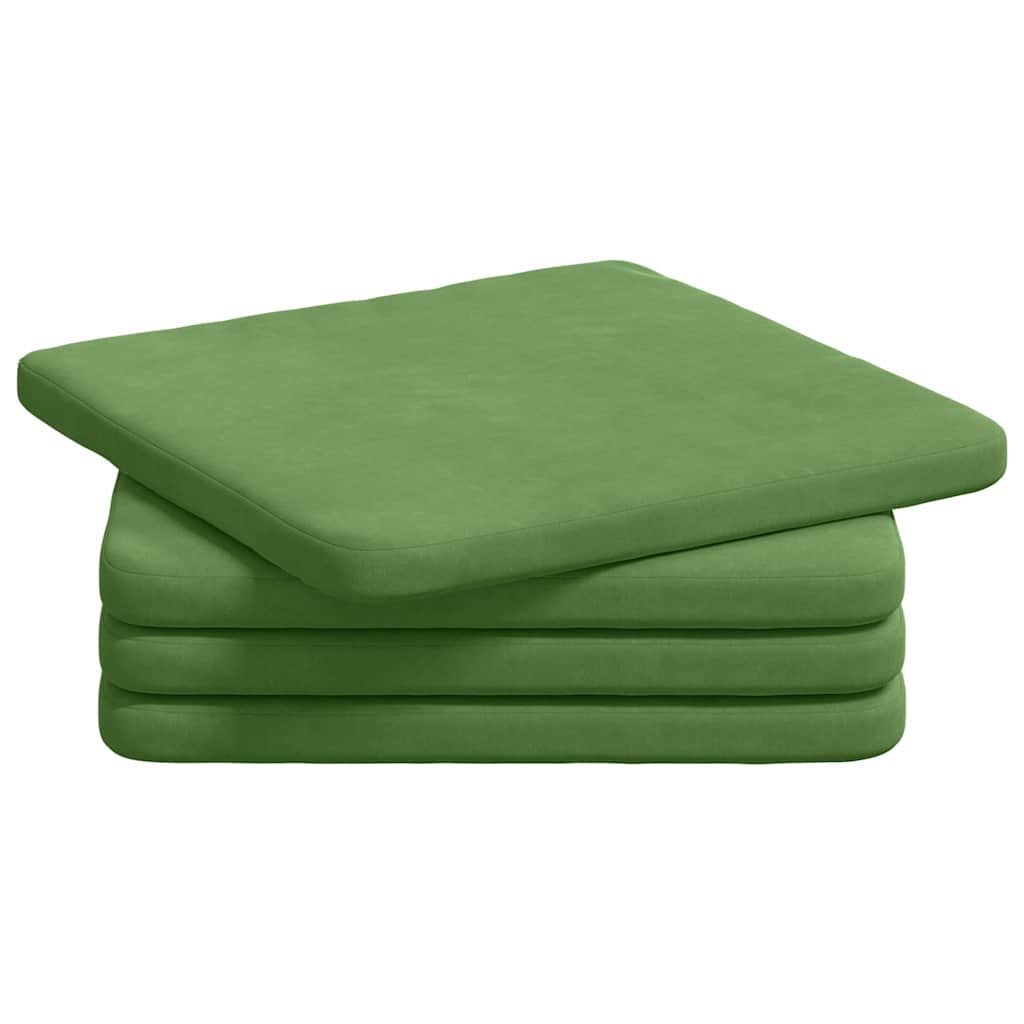 Sitzkissen 4 pcs Hellgrün 40 x 40 x 3 cm Samt