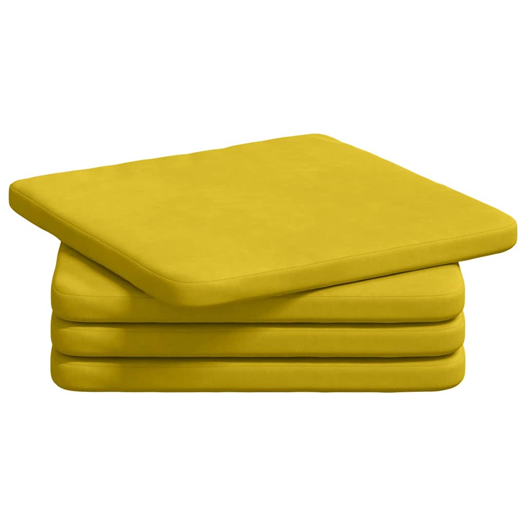 Sitzkissen 4 pcs Gelb 40 x 40 x 3 cm Samt