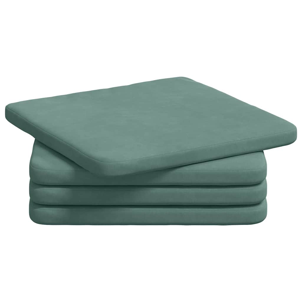 Sitzkissen 4 pcs Meergrün 40 x 40 x 3 cm Samt