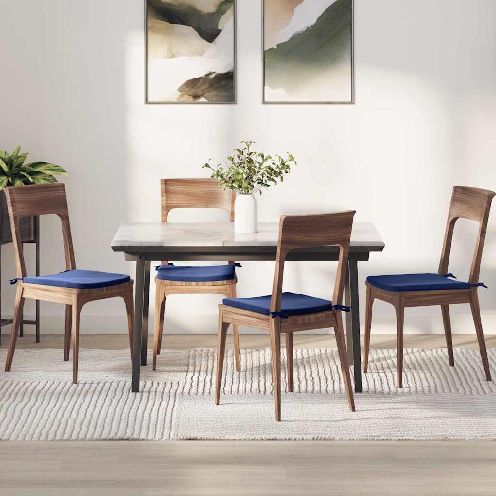 Sitzkissen 4 pcs Polizeiblau 40 x 40 x 3 cm Samt