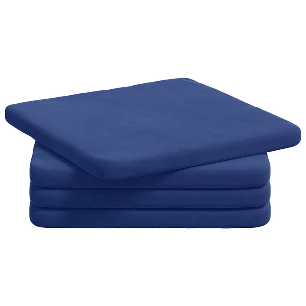 Sitzkissen 4 pcs Polizeiblau 40 x 40 x 3 cm Samt