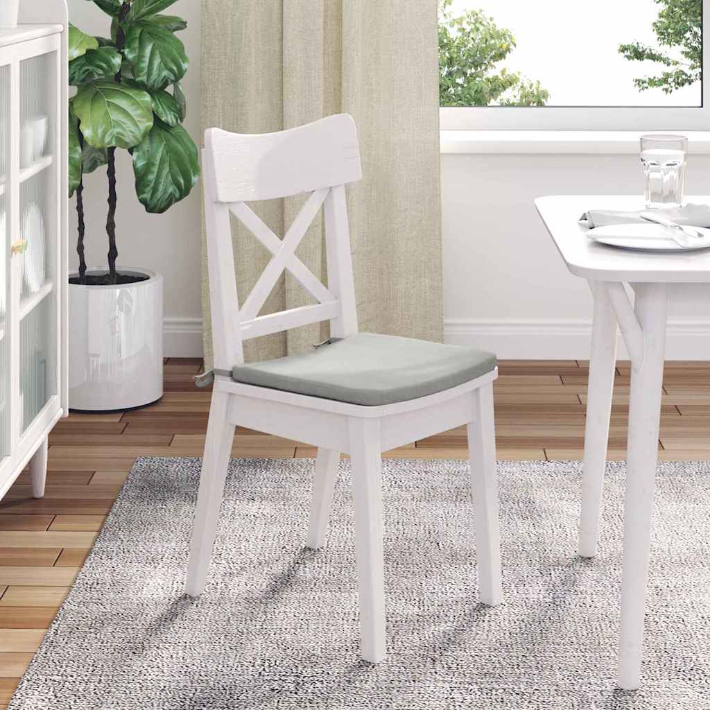 Sitzkissen 4 pcs Hellgrau 40 x 40 x 3 cm Mikrofaserstoff