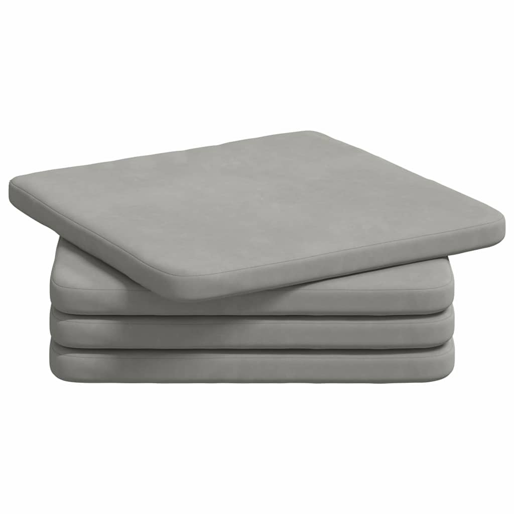 Sitzkissen 4 pcs Hellgrau 40 x 40 x 3 cm Mikrofaserstoff