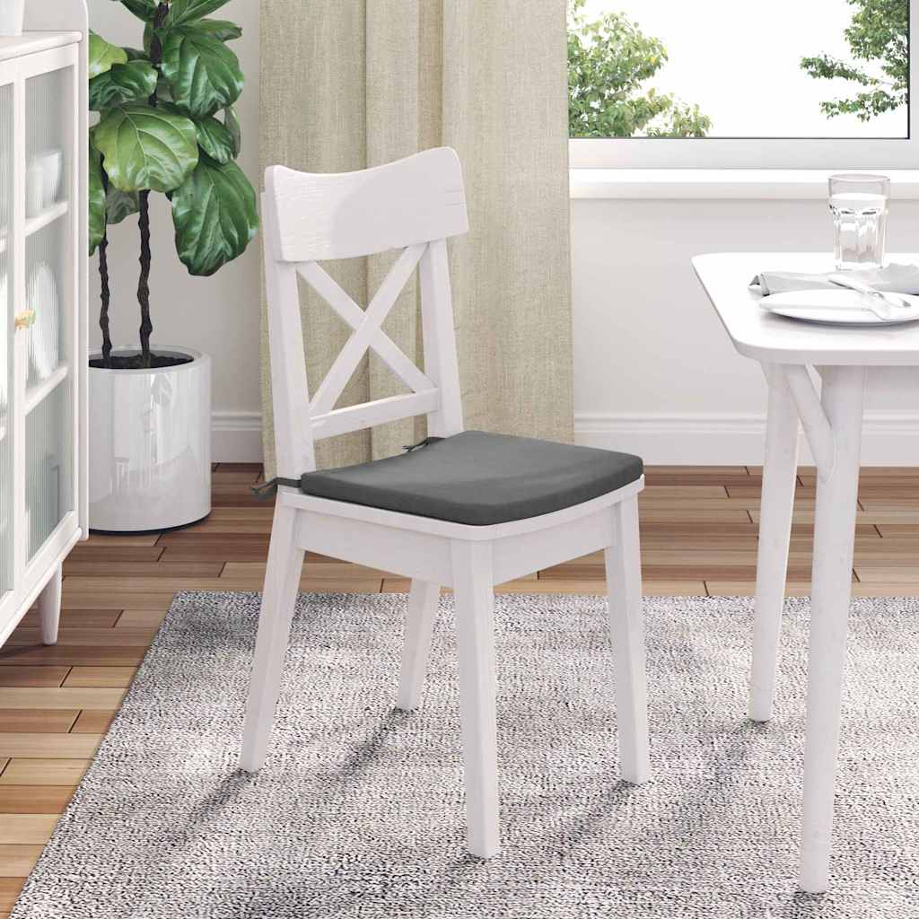 Sitzkissen 4 pcs Dunkelgrau 40 x 40 x 3 cm Mikrofaserstoff