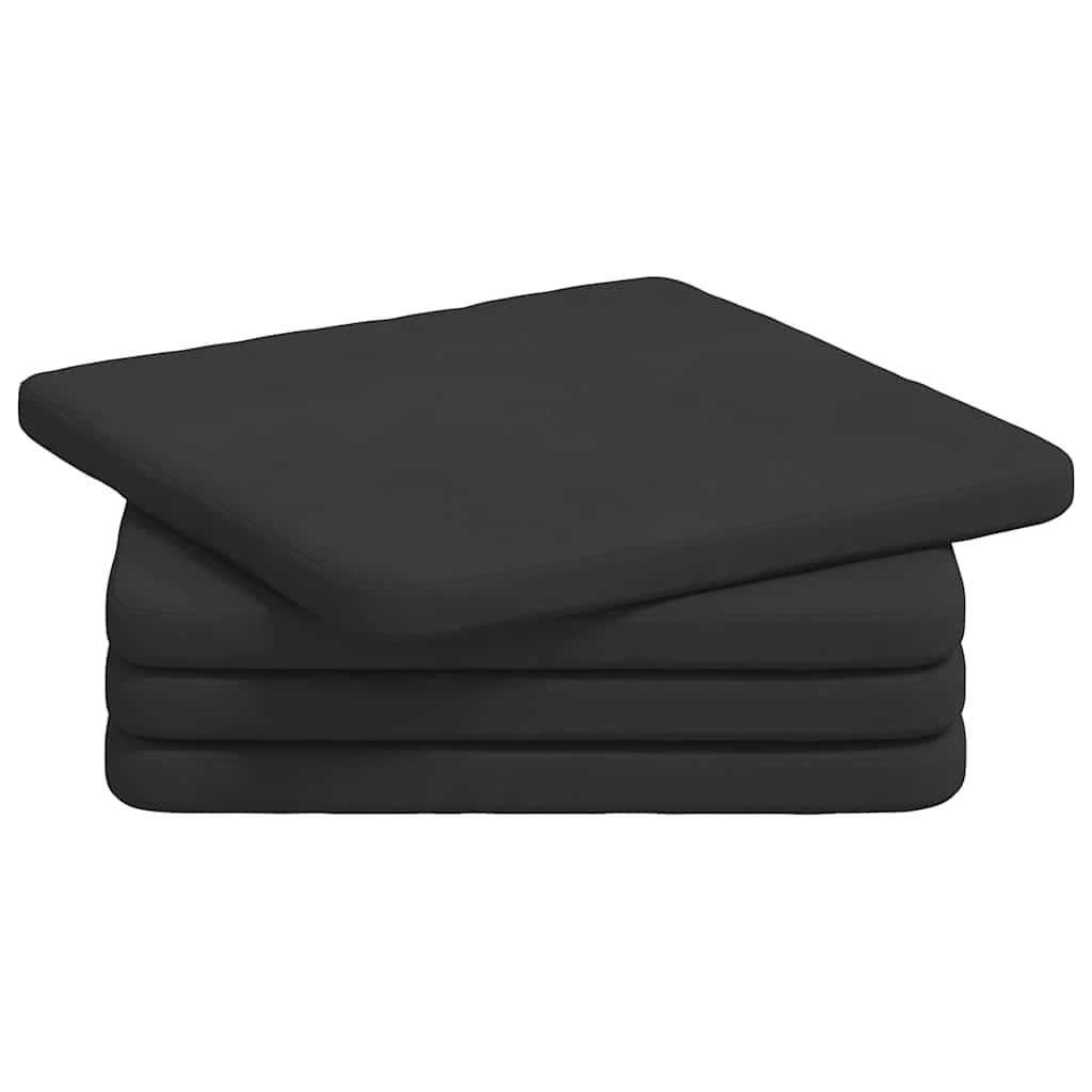 Sitzkissen 4 pcs Schwarz 40 x 40 x 3 cm Mikrofaserstoff