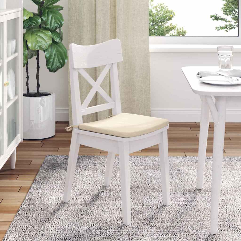 Sitzkissen 4 pcs Creme 40 x 40 x 3 cm Cordstoff