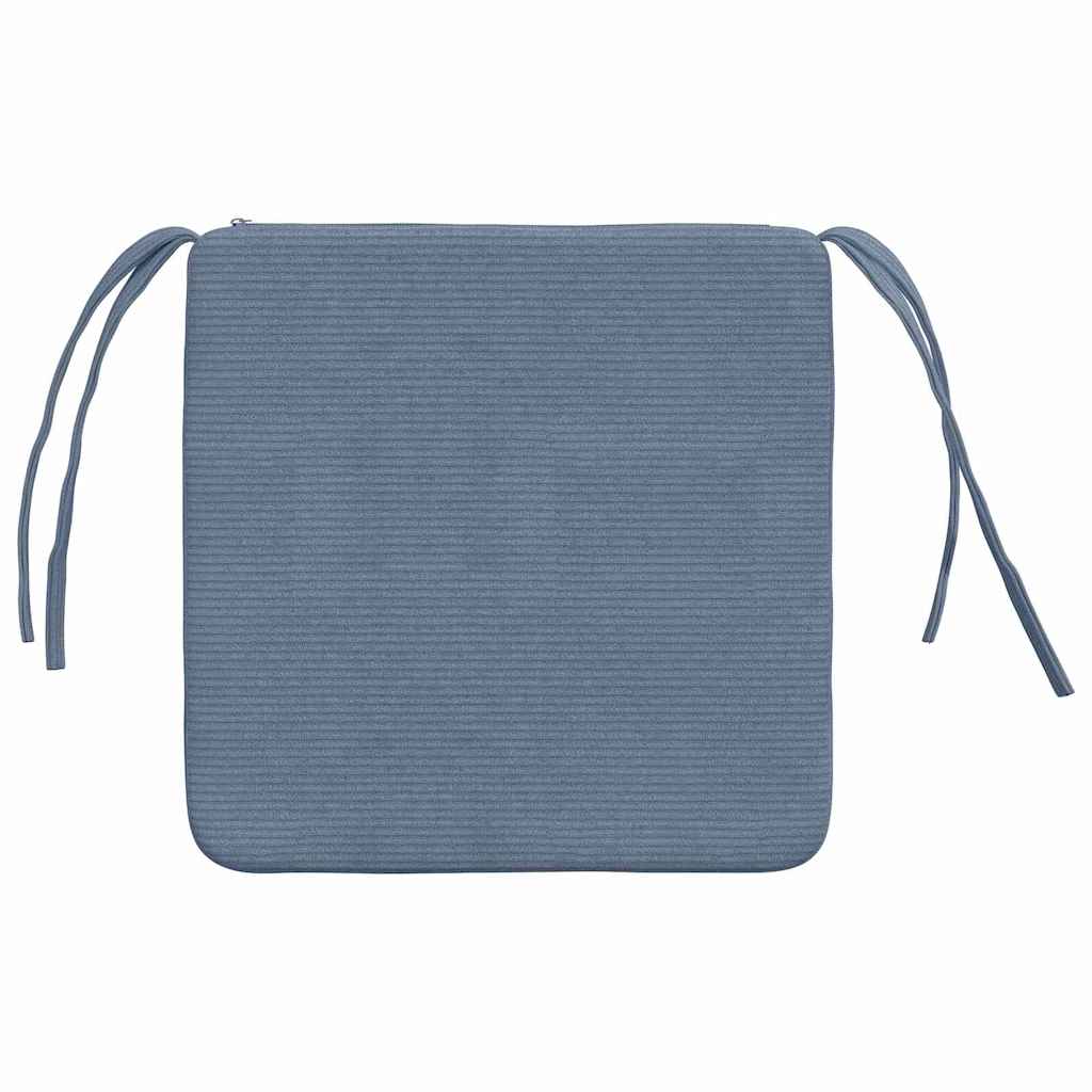 Sitzkissen 4 Stück Blau 40 x 40 x 3 cm Cordstoff