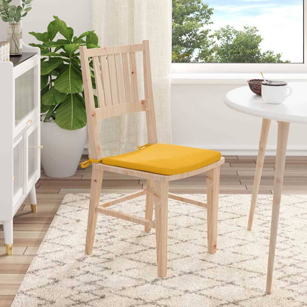 Sitzkissen 4 pcs Helles Gelb 40 x 40 x 3 cm Cordstoff