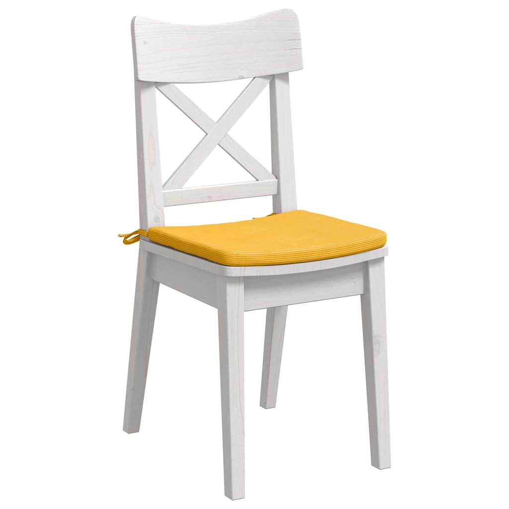 Sitzkissen 4 pcs Helles Gelb 40 x 40 x 3 cm Cordstoff