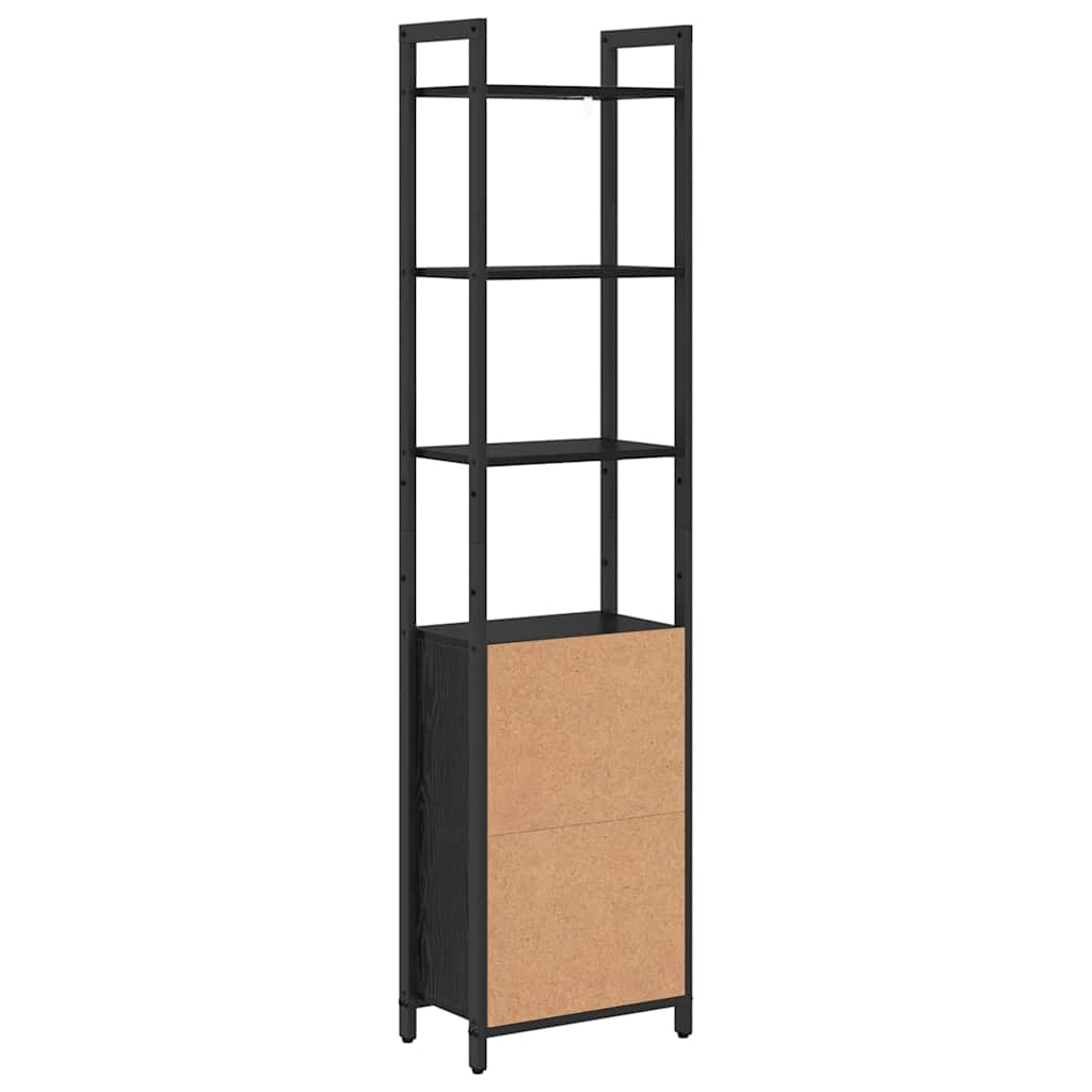 Bücherregal Schwarz Eichen-Optik 40 x 24 x 161 cm Holzwerkstoff