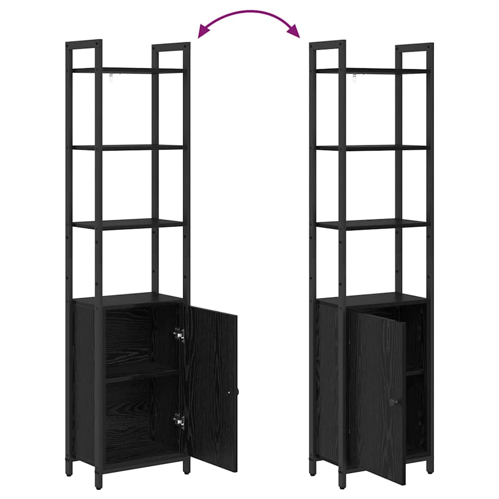 Bücherregal Schwarz Eichen-Optik 40 x 24 x 161 cm Holzwerkstoff