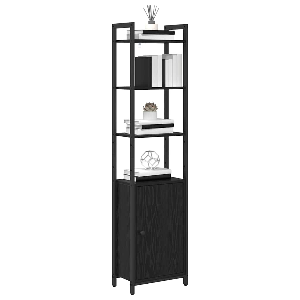 Bücherregal Schwarz Eichen-Optik 40 x 24 x 161 cm Holzwerkstoff