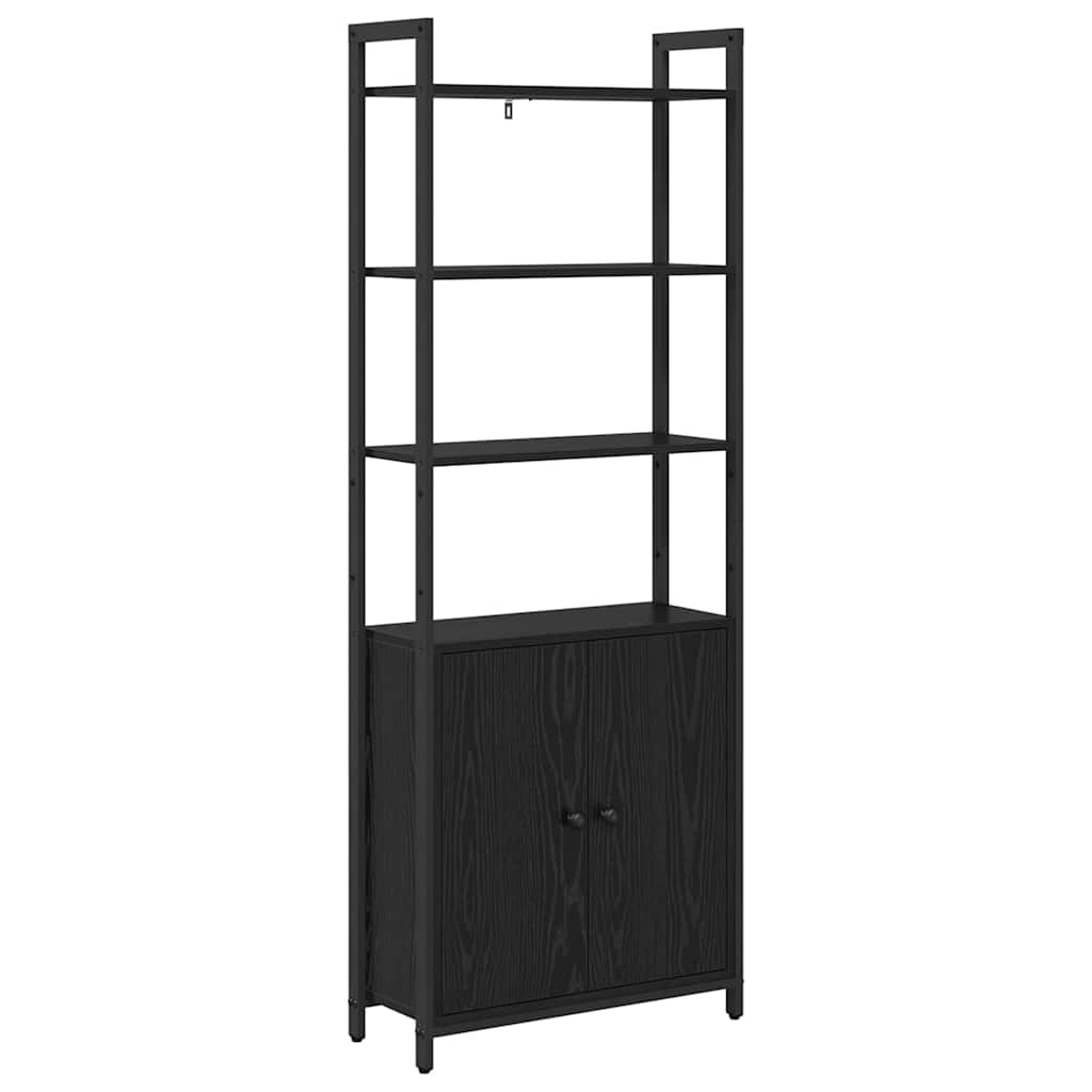 Bücherregal Schwarz Eichen-Optik 60 x 24 x 161 cm Holzwerkstoff